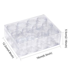 Clear Frosted Plastic Bead Storage Containers - 20 UK