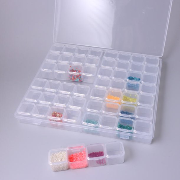 Organizer box for beads, pills etc., plastic, 10 adjustable