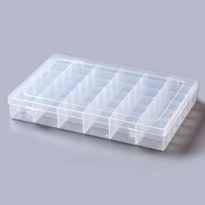 Plastic assortment box with 36 adjustable compartments, 19x27.5x4.5 cm, 1 pc.