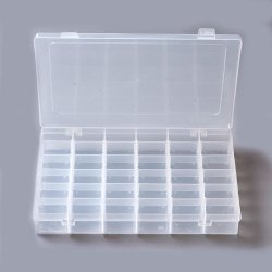 Plastic assortment box with 36 adjustable compartments, 19x27.5x4.5 cm, 1 pc.