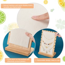 Schmuckst&auml;nder f&uuml;r Halsketten, wei&szlig;, Kunstwildleder und Holz, 25x17x1,25 cm, 1 Stck