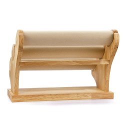 Armbandst&auml;nder mit 3 Reihen, cremefarbenes Kunstwildleder und Holz, 29,5x21x20 cm, 1 Stck