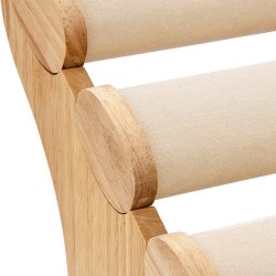 Armbandst&auml;nder mit 3 Reihen, cremefarbenes Kunstwildleder und Holz, 29,5x21x20 cm, 1 Stck