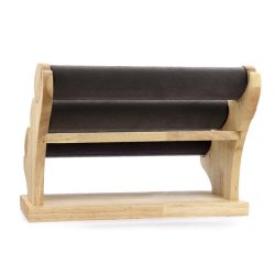 Armbandst&auml;nder mit 3 Reihen, schwarzes Kunstwildleder und Holz, 29,5x21x20 cm, 1 Stck