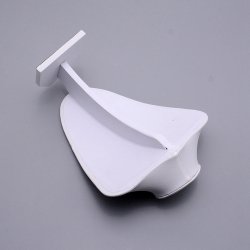 Display stand for necklaces, white faux leather, 25x18x15 cm, 1 pc