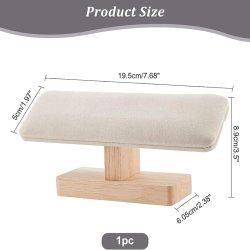 Armbandst&auml;nder, cremefarben, Kunstwildleder und Holz, 19,5x5x9 cm, 1 St&uuml;ck