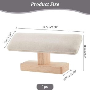 Armbandständer, cremefarben, Kunstwildleder und Holz, 19,5x5x9 cm, 1 Stück