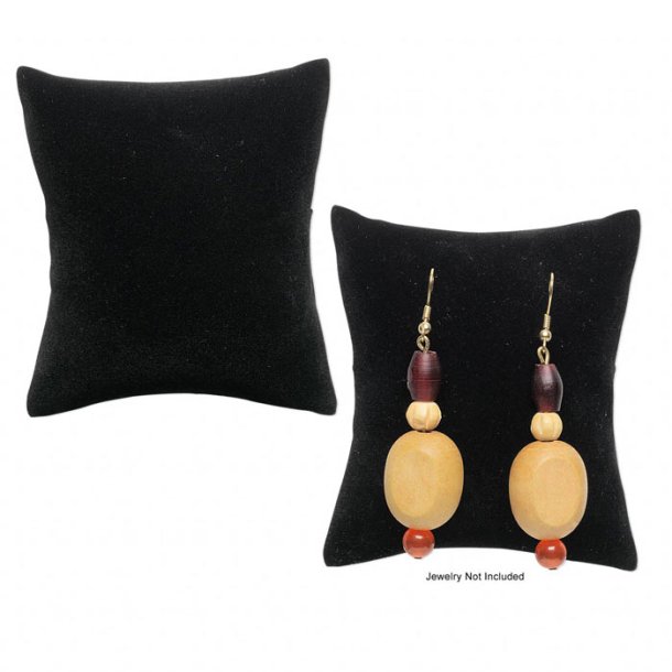 Display, pillow for jewelry, black velvet,10x8x4cm, 2pcs.