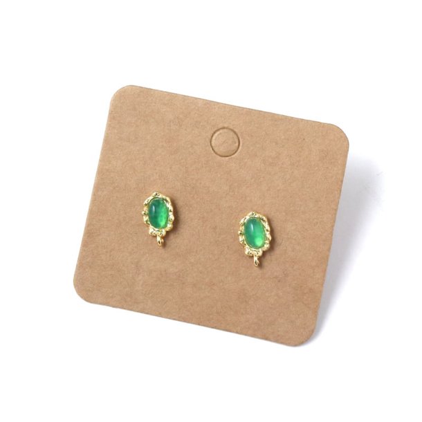 Display card for earrings or studs, light brown cardboard with holes, 45x50x0.4 mm, 20 pcs