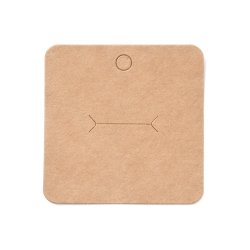 Display-Karte fr Ohrringe oder Ohrstecker, hellbrauner Karton mit Rille, 60x60x0,4 mm, 20 Stck