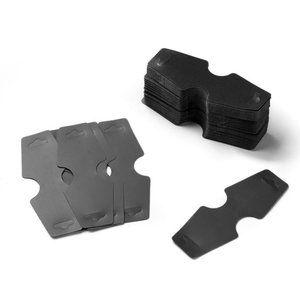 Display card for necklace, black plastic, 122x46 mm, 100 pcs