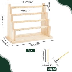 Schmuckstnder fr Halsketten, Armbnder usw., Holz, 4 Reihen, 26x34x15 cm, 1 Stck