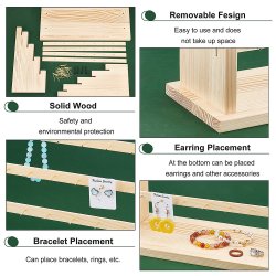 Schmuckstnder fr Halsketten, Armbnder usw., Holz, 4 Reihen, 26x34x15 cm, 1 Stck