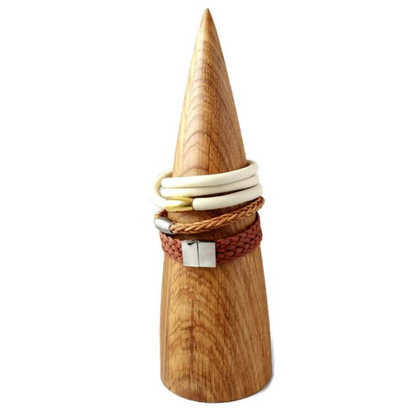 Display cone, large, Danish oak, for bracelets, 250x84mm, 1pc