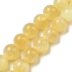 Honey Calcite, light yellow, round bead, 10mm, 4pcs.