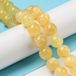 Honig-Calcit, helles gelb, runde Perlen, 10 mm, 4 Stk