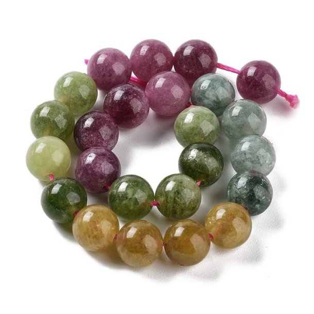 Kopi af Jade bead, mixed colours, half strand, 8 mm, round, approx. 24 pcs