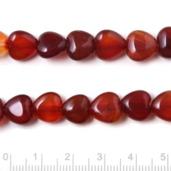 Achat, Herz, dunkel rtlichbraun, 10x10x5,5 mm, 4 Stck