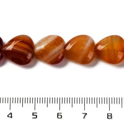 Achat, ganzer Strang, Herz, rtlichbraun, 13x12x6 mm, ca. 32 Stck