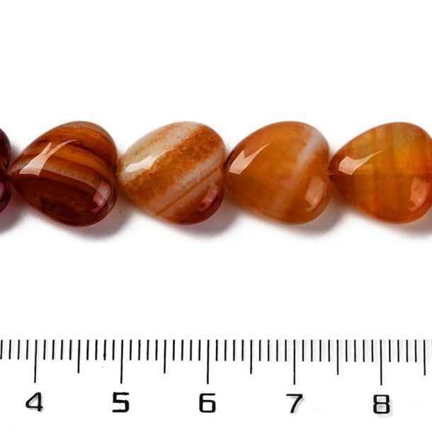 Achat, herzfrmige Perle, rtlich-braun, 13x12x6 mm, 4 Stk.