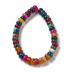 Achatperle, gefrbt, ganze Kette, verschiedene Farben, Rondell, 8x5 mm, 40 Stck