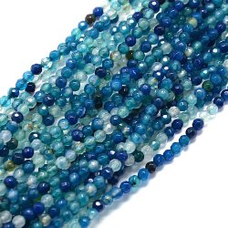 Achat, ganzer Strang, gemischt, hellblau und trkis, facettiert, rund, 4 mm, 90 Stk.