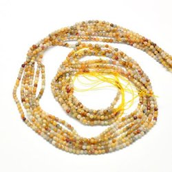 Achat, gemischte gelbliche Naturfarben, ganzer Strang, facettiert rund, 2 mm, 170 Stk.