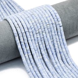 Blauer Achat, ganzer Perlenstrang, matte hellblaue Farbtne, Heishi, 4x1,5 mm, 230 Stck