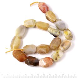 Botswana Achat, ganzer Strang, gelbe und braune Tnen, facettiert, uneben, ca. 23x13 mm, 17 Stk