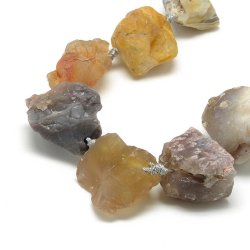 Agat, rohe Nugget-Steinperle, t&uuml;rkis-gr&uuml;n, ganzer Strang, Perlen messen ca. 25x25 mm, ca. 16 Stck