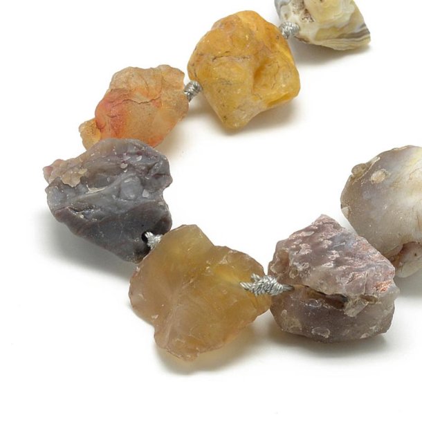 Agate, raw nugget stone bead, turquoise-green, beads, appx. 25x25 mm, 4pcs