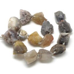 Agat, rohe Nugget-Steinperle, t&uuml;rkis-gr&uuml;n, ganzer Strang, Perlen messen ca. 25x25 mm, ca. 16 Stck