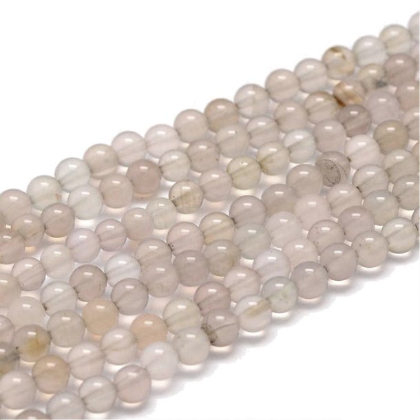 Grey agate, round bead, diameter 4mm, 20 pcs.