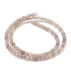 Grauer Achat, ganzer Strang, runde Perle, 4 mm, 90 Stk.