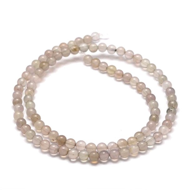 Grey agate, entire strand, round bead, 4mm, 90 pcs.