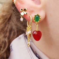 Achat, Herz, dunkel rtlichbraun, 10x10x5,5 mm, 4 Stck