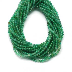 Green agate, entire strand, round bead, 2mm, ca. 200pcs.