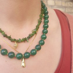 Grner Achat, runde Perle, 10 mm,6 Stk