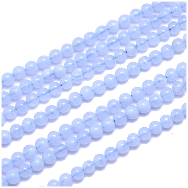 Blue lace agate, light blue, round beads, 4mm. 10pcs.