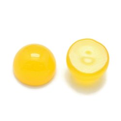 Achat-Cabochon (flache R&uuml;ckseite), gelb, farbige, rund, 8x3,5 mm, 2 Stk
