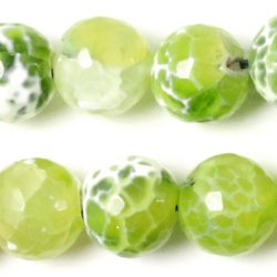 Gr&uuml;ner Achat , cracked, facettiert, 12 mm,&nbsp;6 Stk.