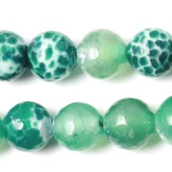 blaugrner Achat , cracked, Strang, facettiert, 10 mm,ca. 36 Stk.