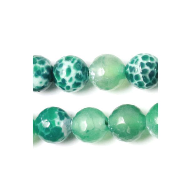 Cracked green agate, strand, 10mm, 6pcs.