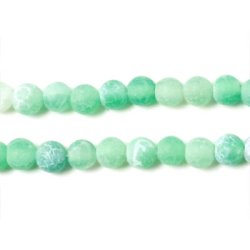 Gr&uuml;ner Achat, ganzer Strang, mattiert, cracked, rund, 4 mm,&nbsp;95 Stk.