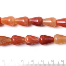Cracked Achat, ganzer Strang, rotbraune, Tropfen, 14x9.5 mm. ca. 28 Stk