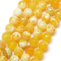 Gelblich Achat, cracked, facettiert, rund, 10 mm,&nbsp;6 Stk