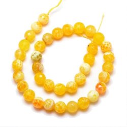 Gelblich Achat, cracked, facettiert, rund, 10 mm,&nbsp;6 Stk