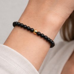 Blackstone, rund, matt, 4 mm, Lochgr��e 0,6 mm, 20 Stk.