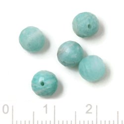 Amazonit, angebohrt, gr&uuml;n, facettiert, 6 mm, 1 Stk.