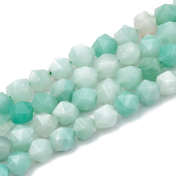Amazonite, Amazonite, coarsly faceted bead, appx. 7x6 mm, appx. 10pcs